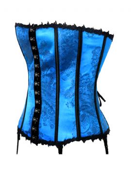 Jacquard Strapless Corset, Blue